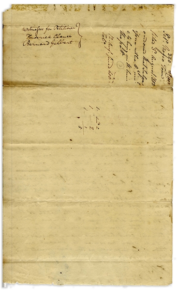 Francis Scott Key Signed Legal Petition From 1803 Defending ''Negro Tom'', Who Was Being Tortured by His Slaveowner -- Petition Written Entirely in Key's Hand